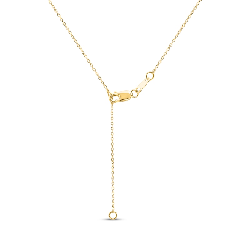 Main Image 4 of Lab-Grown Diamond Heart Halo Necklace 1/6 ct tw 24K Yellow Gold Vermeil Sterling Silver 18"