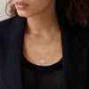 Thumbnail Image 6 of Lab-Grown Diamond Heart Halo Necklace 1/6 ct tw 24K Yellow Gold Vermeil Sterling Silver 18"