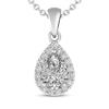 Thumbnail Image 1 of Pear-Shaped White Lab-Created Sapphire Necklace Sterling Silver 18"