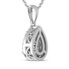 Thumbnail Image 3 of Pear-Shaped White Lab-Created Sapphire Necklace Sterling Silver 18"