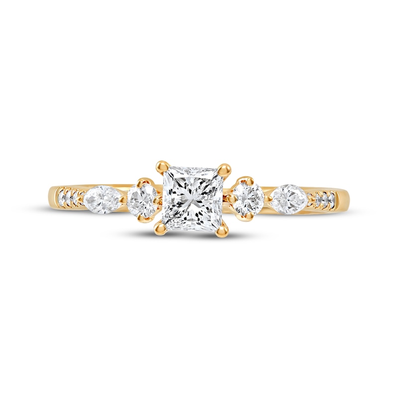 Main Image 3 of Adore Princess-Cut Diamond Engagement Ring 3/4 ct tw 14K Yellow Gold
