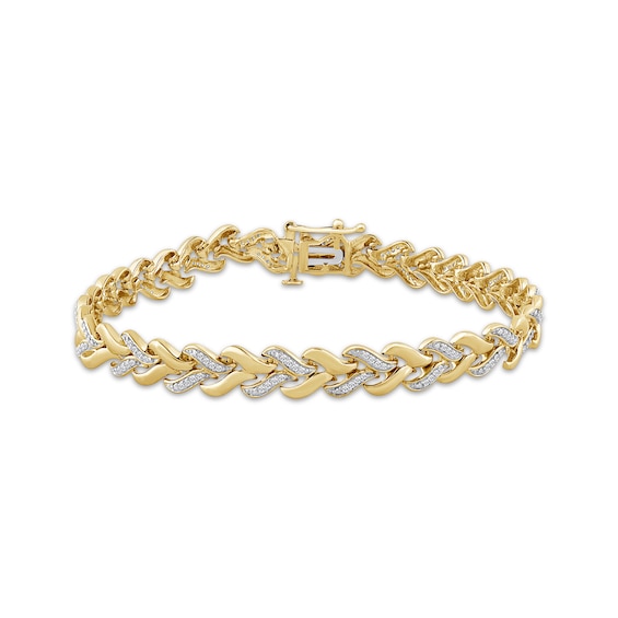 Lab-Grown Diamond Link Bracelet 1/3 ct tw 24K Yellow Gold Vermeil Sterling Silver 7"