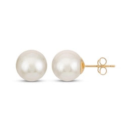 Cultured Pearl Stud Earrings 14K Yellow Gold