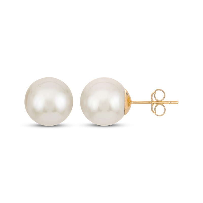 Main Image 1 of Cultured Pearl Stud Earrings 14K Yellow Gold