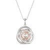 Thumbnail Image 3 of Pink Cultured Pearl & White Lab-Created Sapphire Circles Necklace Sterling Silver 18"