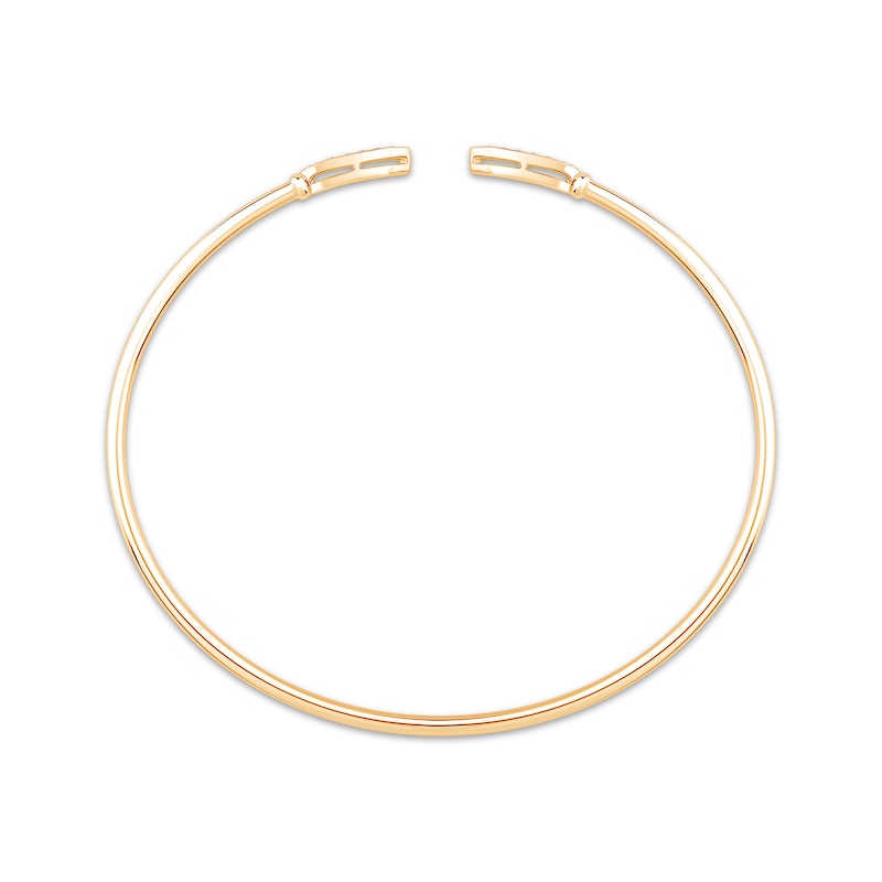Main Image 3 of Diamond Hexagon Flex Cuff Bangle Bracelet 1/3 ct tw 10K Yellow Gold