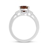 Thumbnail Image 3 of Cushion-Cut Garnet & White Topaz Milgrain Ring Sterling Silver