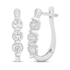 Thumbnail Image 1 of Diamond Three-Stone Hoop Earrings 1/2 ct tw 14K White Gold