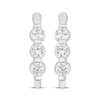 Thumbnail Image 2 of Diamond Three-Stone Hoop Earrings 1/2 ct tw 14K White Gold