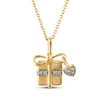 Thumbnail Image 1 of STUDIO BY KAY Lab-Grown Diamond Pavé Wrapped Gift Necklace 1/10 ct tw 24K Yellow Gold Vermeil Sterling Silver 18"