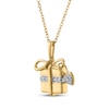 Thumbnail Image 2 of STUDIO BY KAY Lab-Grown Diamond Pavé Wrapped Gift Necklace 1/10 ct tw 24K Yellow Gold Vermeil Sterling Silver 18"