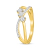 Thumbnail Image 2 of Diamond Three-Stone Crossover Fashion Ring 1/6 ct tw 24K Yellow Gold Vermeil Sterling Silver