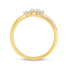 Thumbnail Image 3 of Diamond Three-Stone Crossover Fashion Ring 1/6 ct tw 24K Yellow Gold Vermeil Sterling Silver