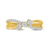 Thumbnail Image 4 of Diamond Three-Stone Crossover Fashion Ring 1/6 ct tw 24K Yellow Gold Vermeil Sterling Silver