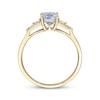 Thumbnail Image 3 of Emerald-Cut Aquamarine & Diamond Ring 1/10 ct tw 10K Yellow Gold