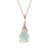 Thumbnail Image 1 of Pear-Shaped Opal & Diamond Accent Necklace 10K Rose Gold 18"