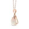 Thumbnail Image 2 of Pear-Shaped Opal & Diamond Accent Necklace 10K Rose Gold 18"