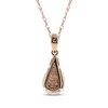Thumbnail Image 3 of Pear-Shaped Opal & Diamond Accent Necklace 10K Rose Gold 18"