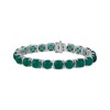 Thumbnail Image 1 of Cushion and Round-Cut Dyed Green Chalcedony Bracelet Sterling Silver 7.5"