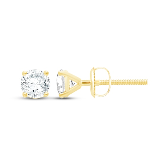 KAY Lab-Grown Diamonds Certified Round-Cut Solitaire Stud Earrings 1/2 ct tw 14K Yellow Gold (F/VVS2)