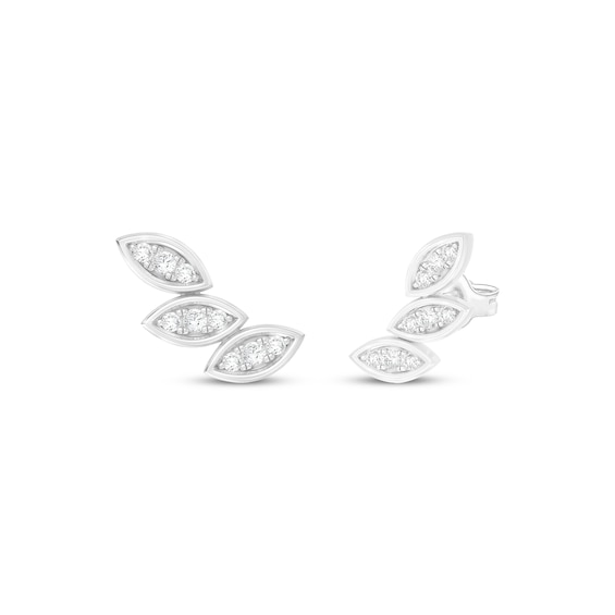 Diamond Petal Stud Earrings 1/10 ct tw Sterling Silver