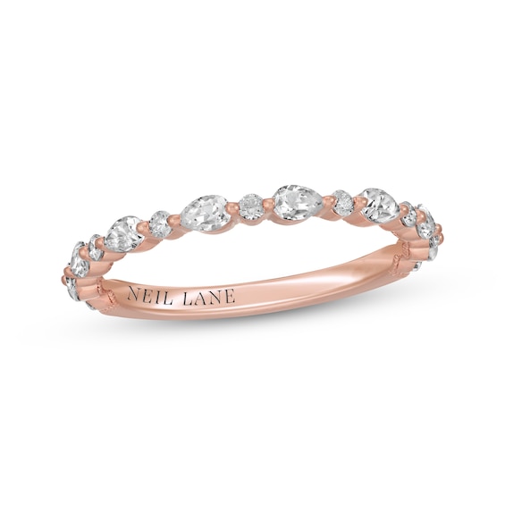 Neil Lane Pear-Shaped & Round-Cut Diamond Anniversary Ring 5/8 ct tw 14K Rose Gold
