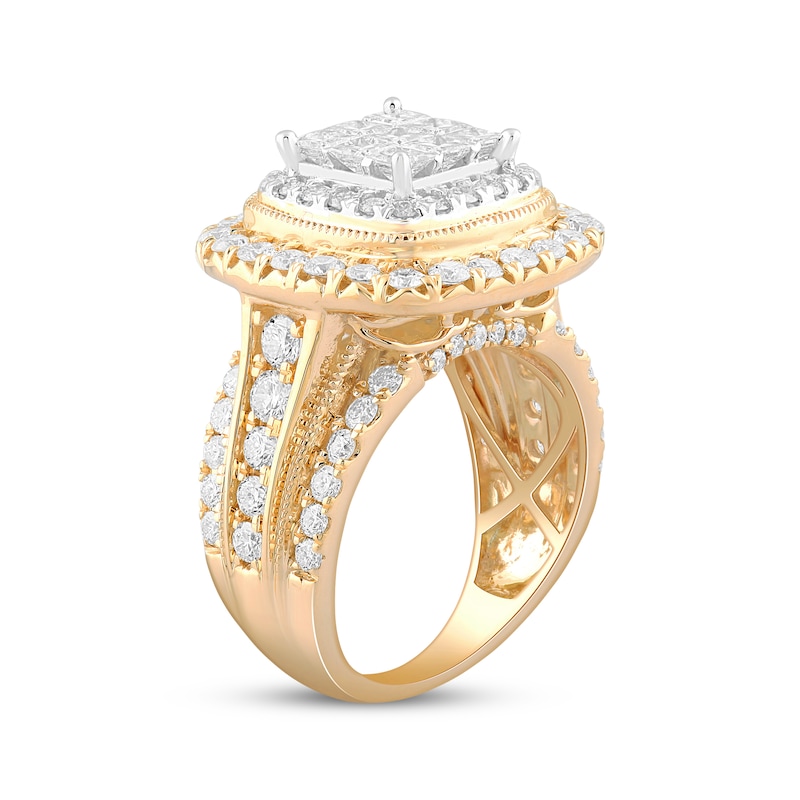 Main Image 2 of Adore Princess-Cut Multi-Diamond Center Engagement Ring 3 ct tw 10K Yellow Gold