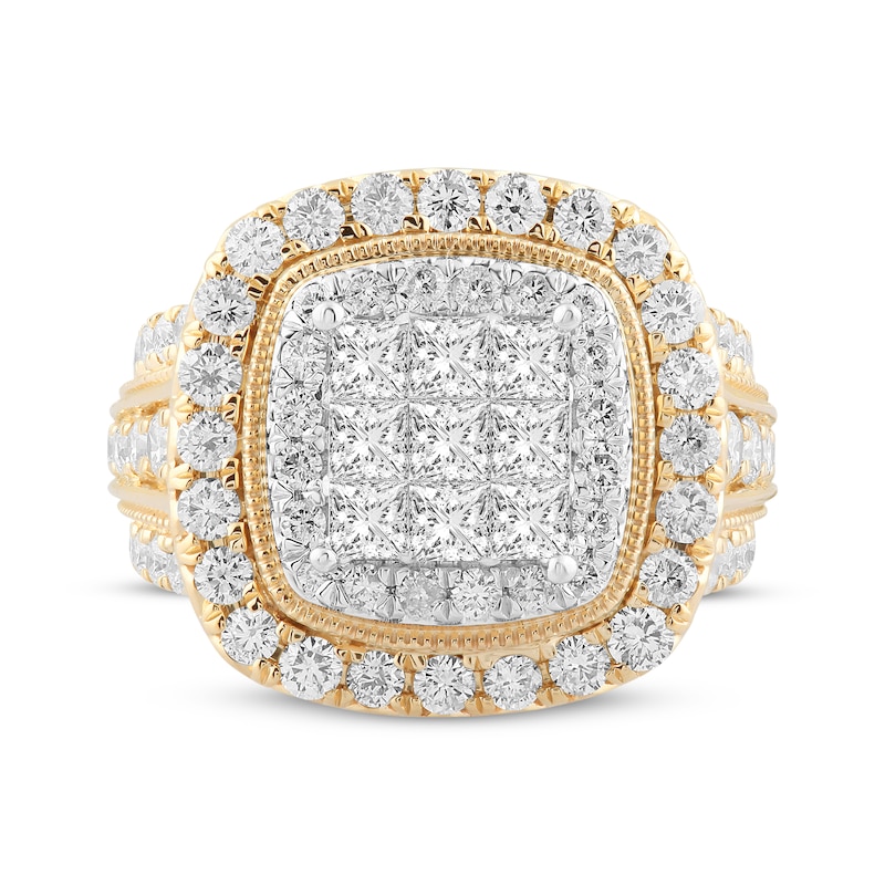 Main Image 3 of Adore Princess-Cut Multi-Diamond Center Engagement Ring 3 ct tw 10K Yellow Gold