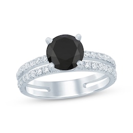 Adore Round-Cut Black & White Diamond Engagement Ring 2-3/8 ct tw 14K White Gold