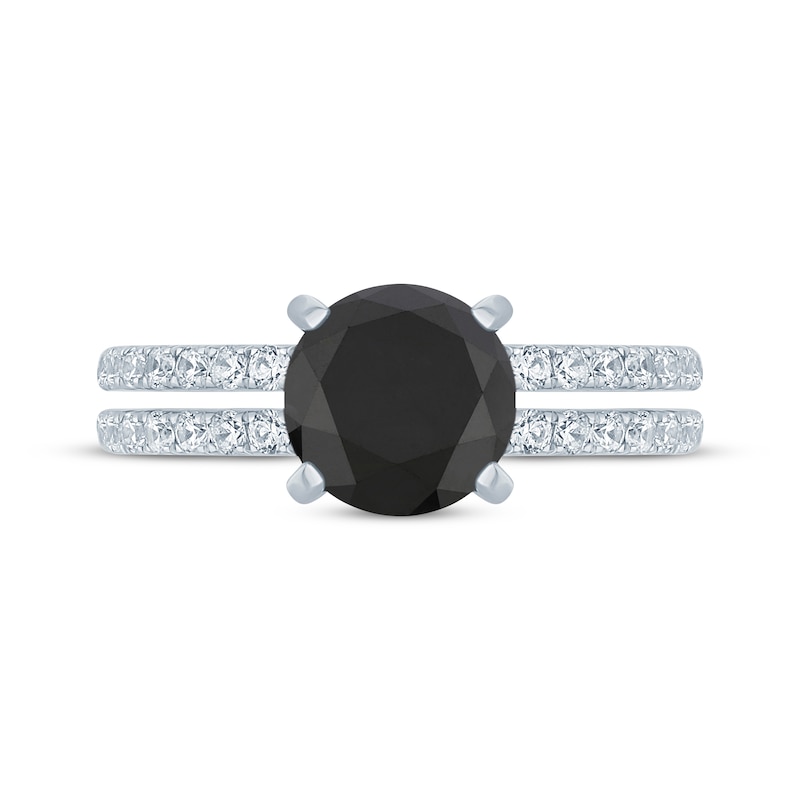 Main Image 3 of Adore Round-Cut Black & White Diamond Engagement Ring 2-3/8 ct tw 14K White Gold