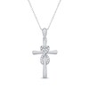 Thumbnail Image 1 of Diamond Heart Infinity Cross Necklace 1/10 ct tw Sterling Silver 18"