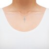 Thumbnail Image 2 of Diamond Heart Infinity Cross Necklace 1/10 ct tw Sterling Silver 18"