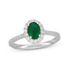 Thumbnail Image 4 of Neil Lane Oval-Cut Natural Emerald & Diamond Engagement Ring 1/2 ct tw 14K White Gold