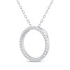 Thumbnail Image 2 of Diamond Circle Necklace 1/4 ct tw 10K White Gold 18"