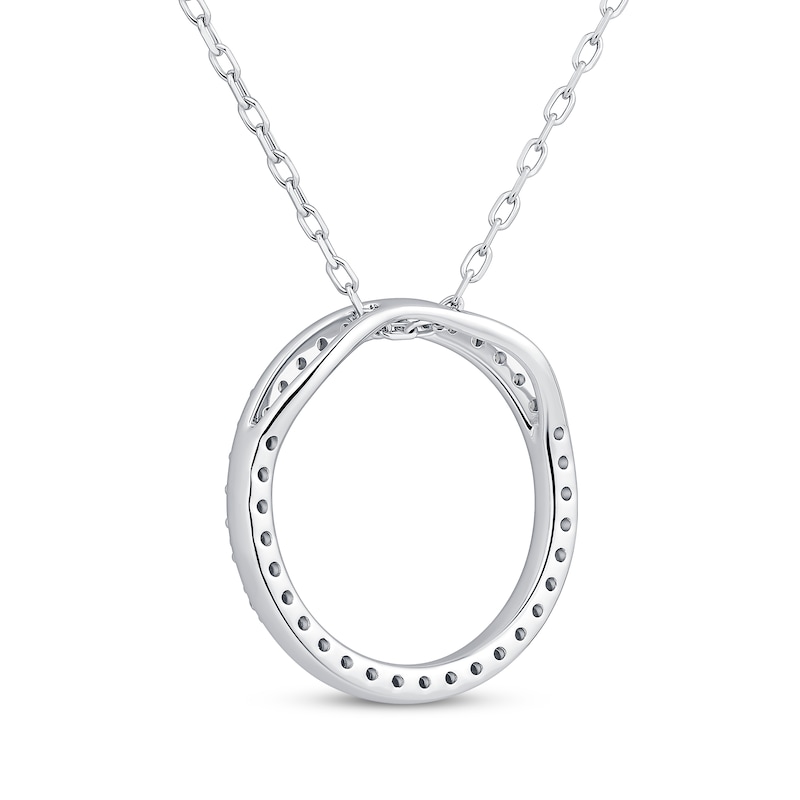 Main Image 3 of Diamond Circle Necklace 1/4 ct tw 10K White Gold 18"