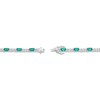 Thumbnail Image 3 of Emerald-Cut Lab-Created Emerald & White Lab-Created Sapphire Bracelet Sterling SIlver 7.25"