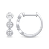 Thumbnail Image 3 of Diamond Three-Stone Hoop Earrings 1/10 ct tw 10K White Gold