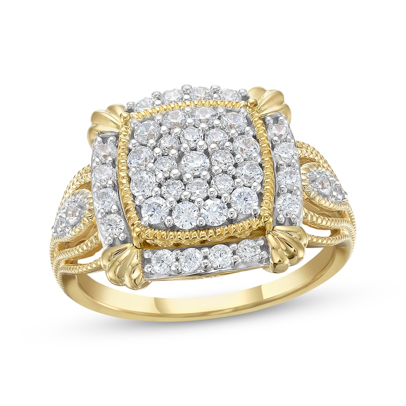 Main Image 1 of KAY Lab-Grown Diamonds Vintage-Style Multi-Diamond Fashion Ring 3/4 ct tw 10K Yellow Gold