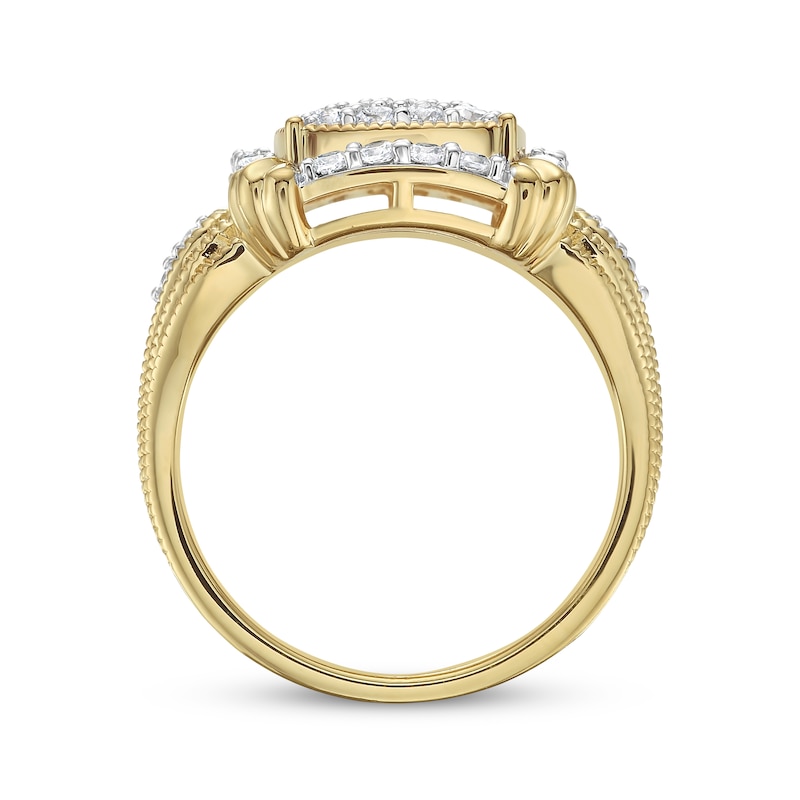 Main Image 3 of KAY Lab-Grown Diamonds Vintage-Style Multi-Diamond Fashion Ring 3/4 ct tw 10K Yellow Gold