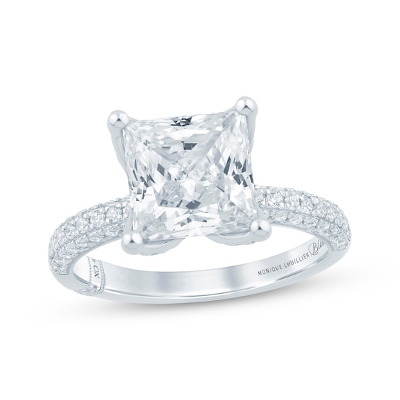 Monique Lhuillier Bliss Princess-Cut Lab-Grown Diamond Engagement Ring 3-5/8 ct tw 18K White Gold