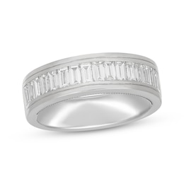Men's Neil Lane Artistry Baguette-Cut Lab-Grown Diamond Wedding Band 1-1/2 ct tw 14K White Gold