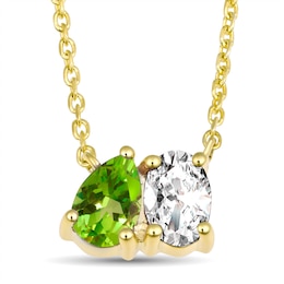 Toi et Moi Birthstone Necklace (2 Stones)