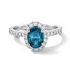 Thumbnail Image 3 of Neil Lane Oval-Cut London Blue Topaz & Diamond Engagement Ring 5/8 ct tw 14K White Gold