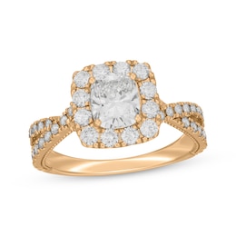 Neil Lane Artistry Cushion-Cut Lab-Created Diamond Engagement Ring 1-7/8 ct tw 14K Yellow Gold