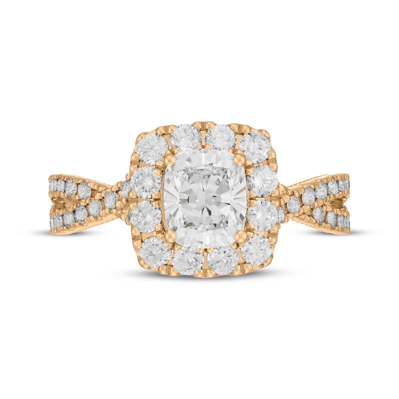 Neil Lane Artistry Cushion-Cut Lab-Created Diamond Engagement Ring 1-7/8 ct tw 14K Yellow Gold