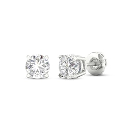 Lab-Created Diamonds by KAY Solitaire Earrings 4 ct tw Round-cut 14K White Gold