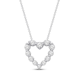 KAY Lab-Grown Diamonds Heart Necklace 1 ct tw 14K White Gold 18"