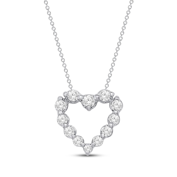 KAY Lab-Grown Diamonds Heart Necklace 1-1/ ct tw 14K White Gold 18