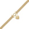 Thumbnail Image 2 of Heart Charm Bismark Bracelet Hollow 14K Yellow Gold 7.5"