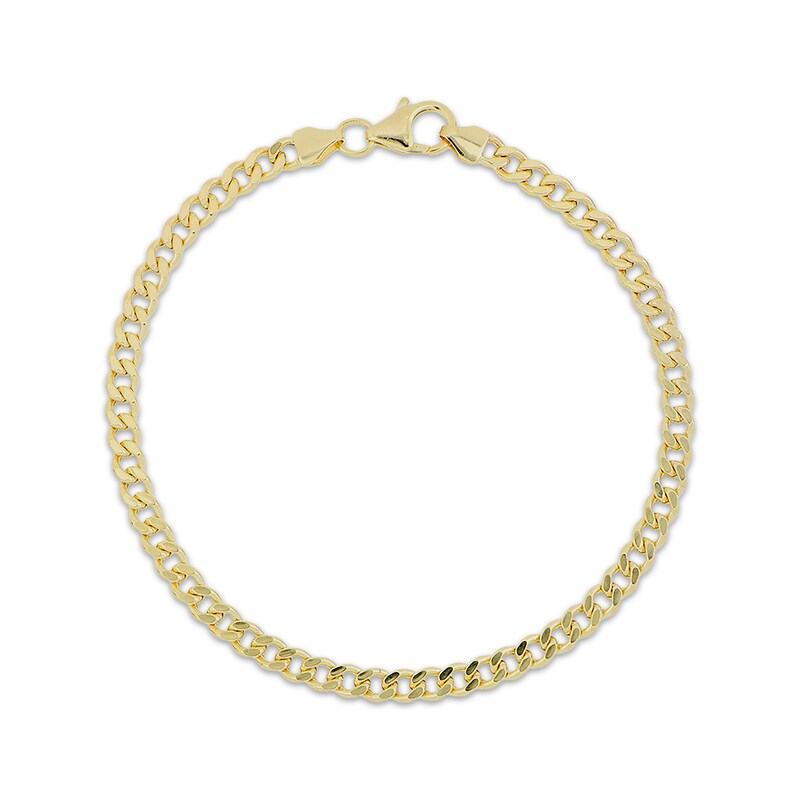 Main Image 1 of Small-Link Curb Chain Bracelet 3.6mm Semi-Solid 14K Yellow Gold 7.5”